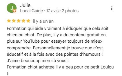 apprendre le dressage de son chiot avec Esprit Dog